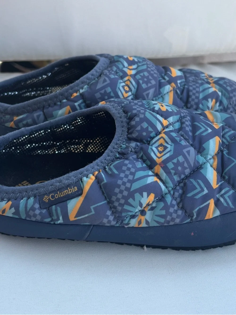 Columbia Kids Navy Quilted Slip-On Patterned Slippers